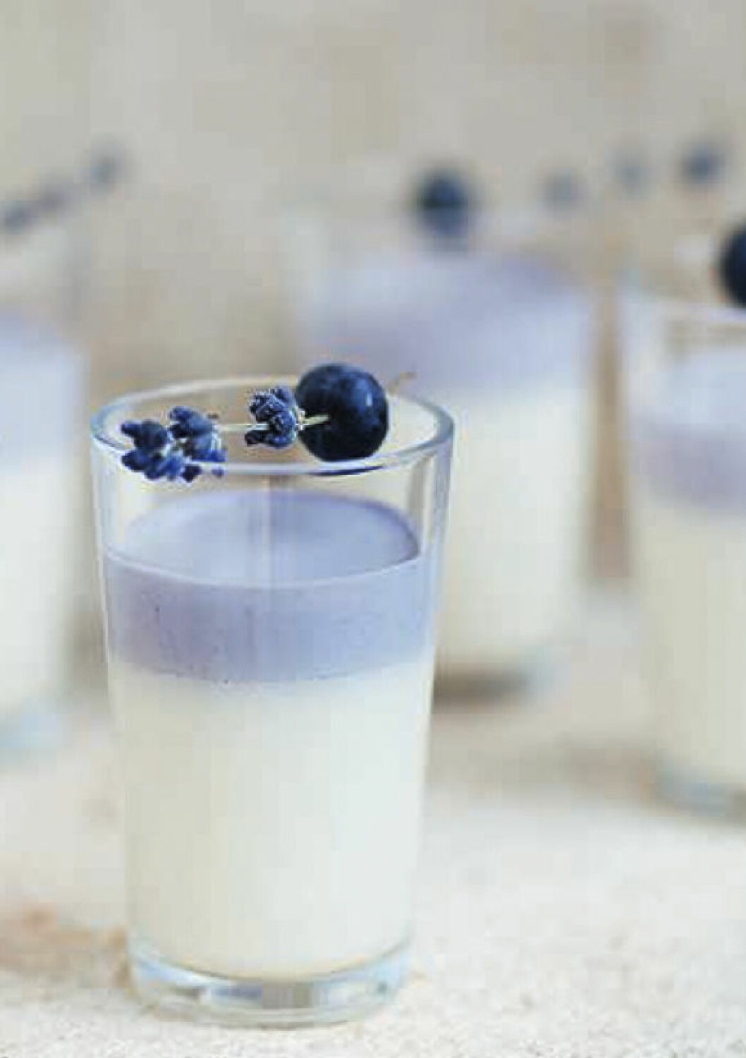 Lavendel- och blåbärspannacotta