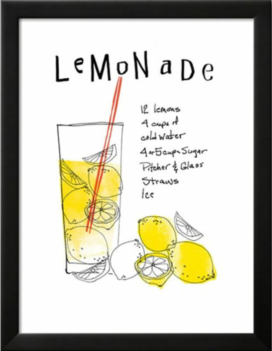 Poster med lemonadrecept av Mo Mullan.