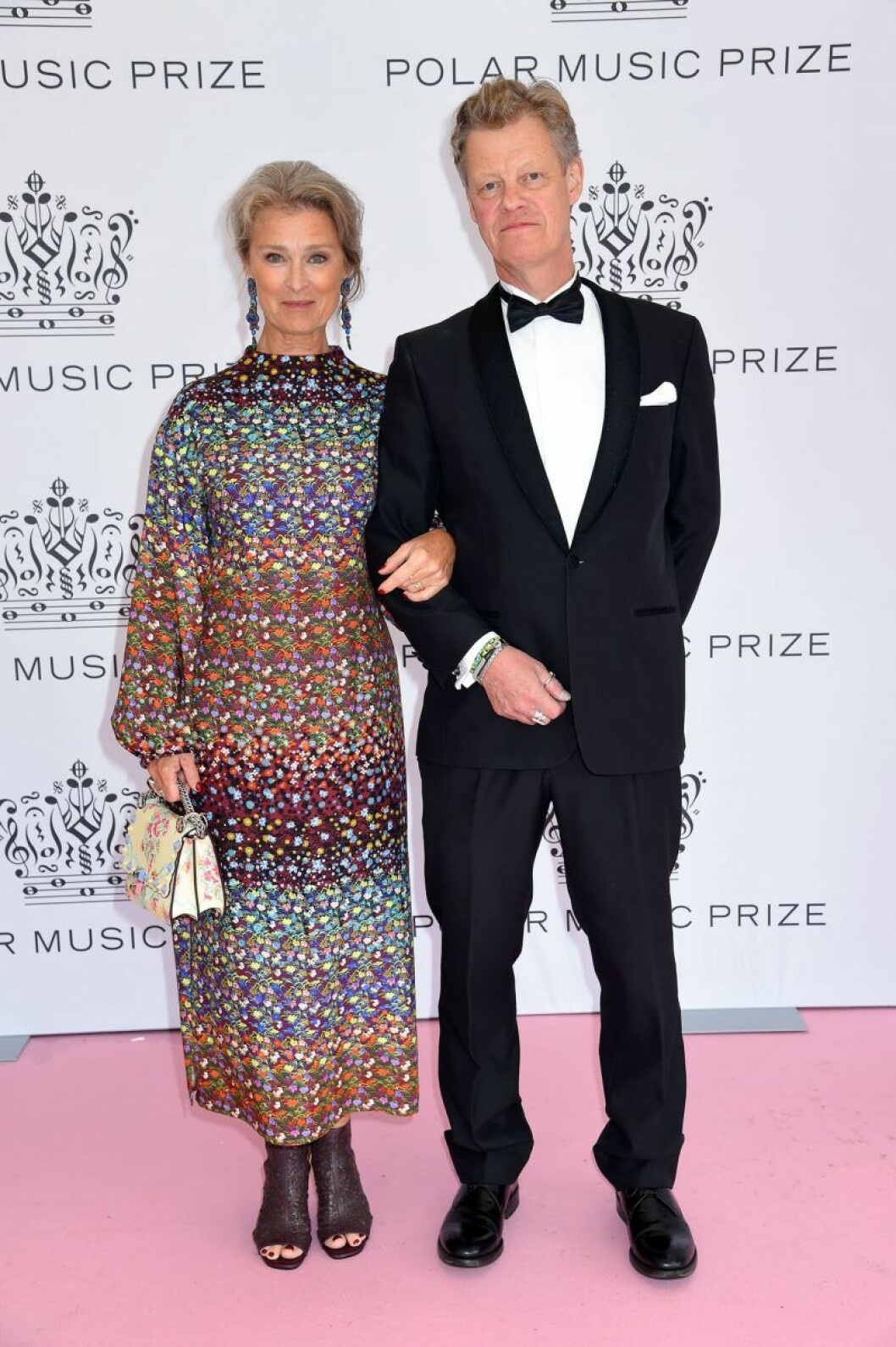Lena Endre och Martin Wickström. Lena Endre och Martin Wickström på rosa mattan på Polarpriset 2019