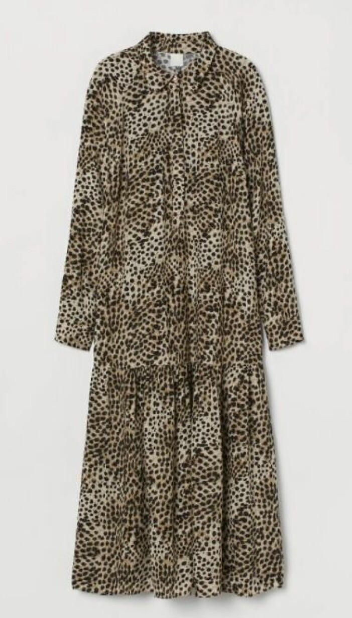 leopardmönstrad klänning H&M