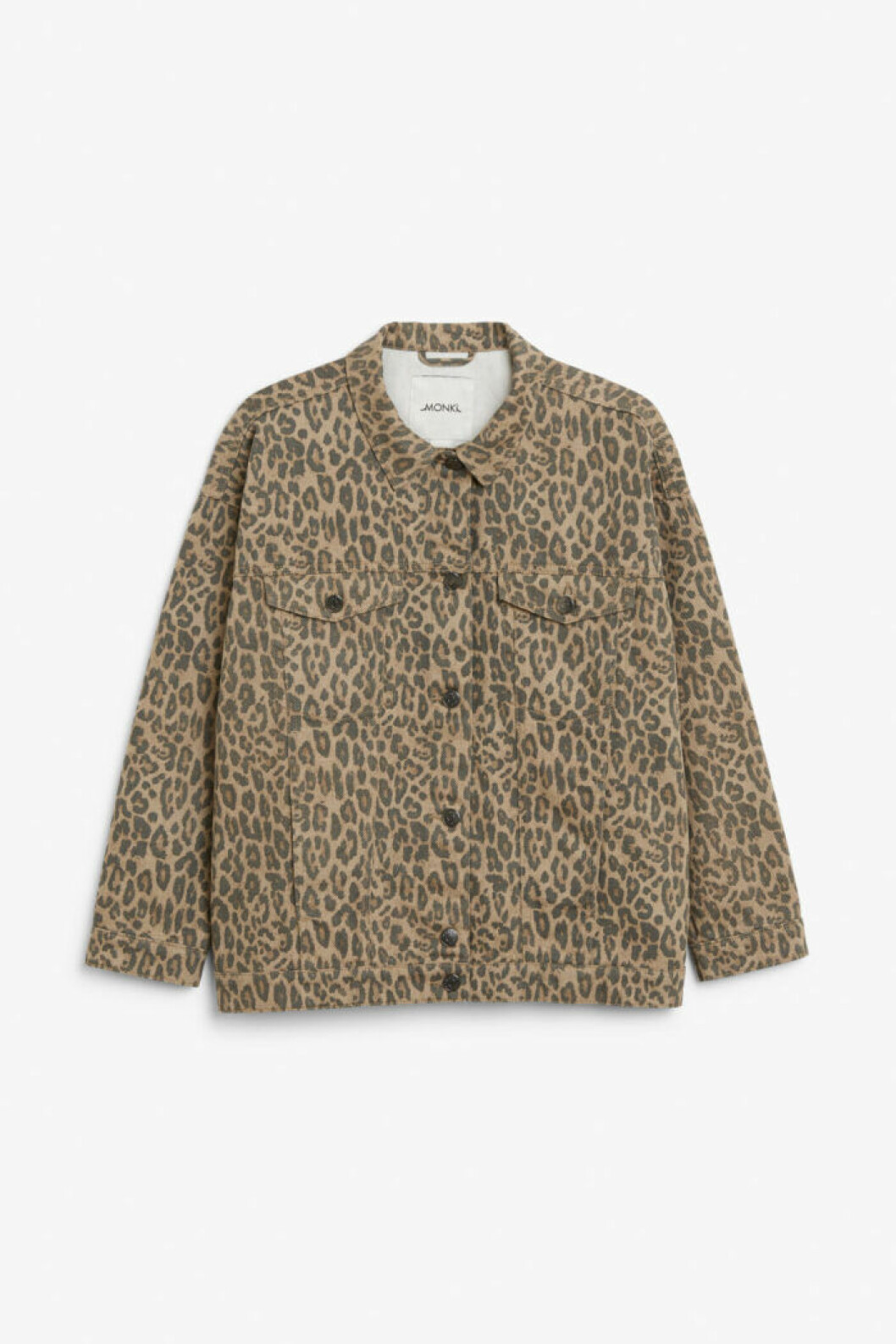 Leopardmönstrad jeansjacka