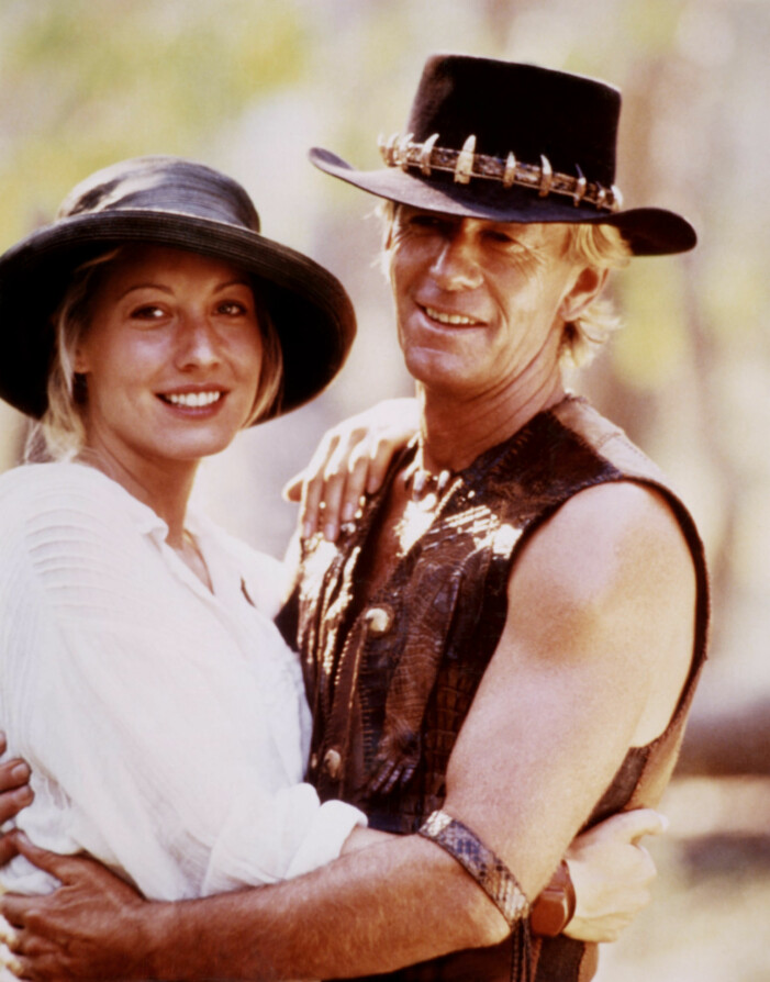 Linda Kozlowski och Paul Hogan i första filmen om Crocodile Dundee.