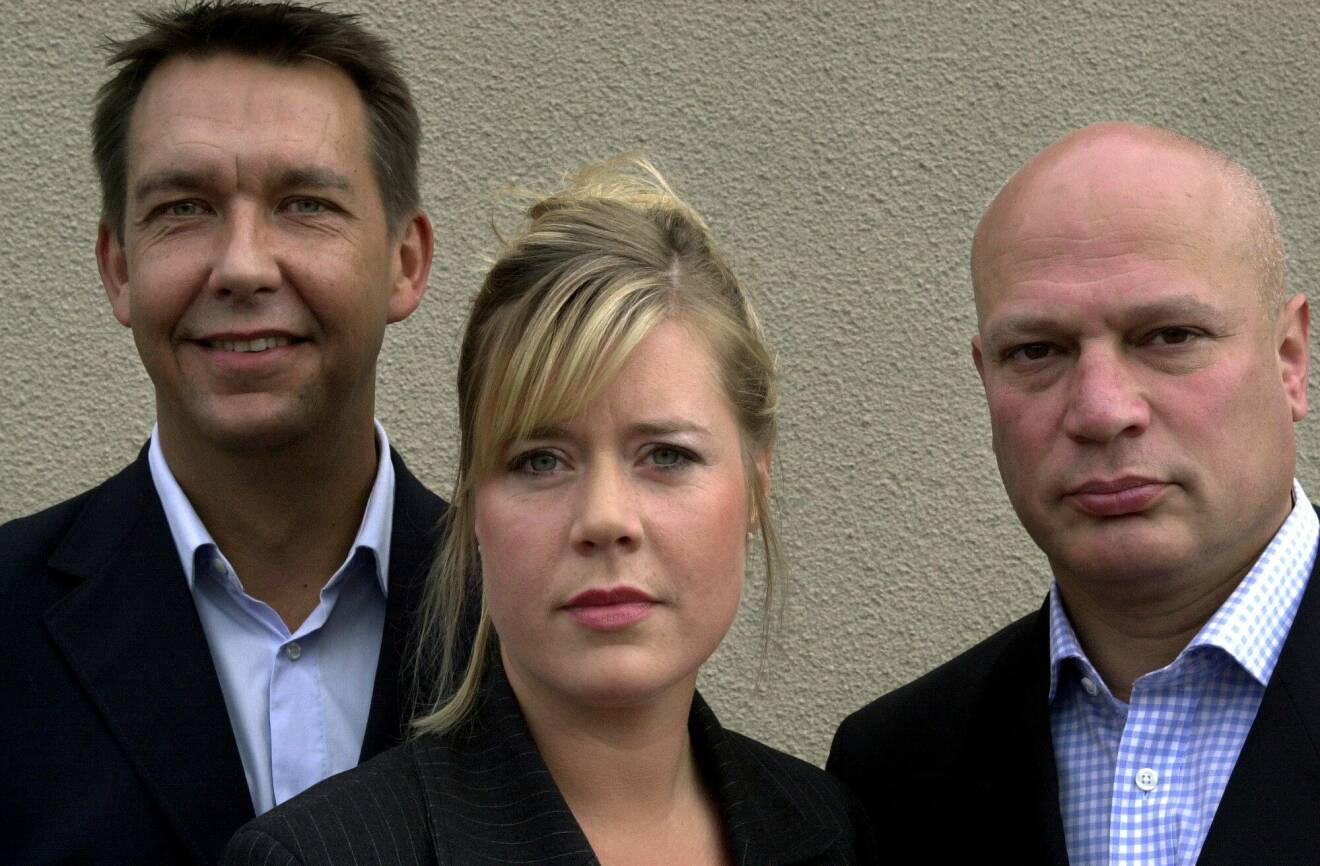 Lidna Nyberg 2001, med Hasse Aro och Robert Aschberg.