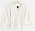 vit ribbad stickad tröja med ballongärmar från Lindex