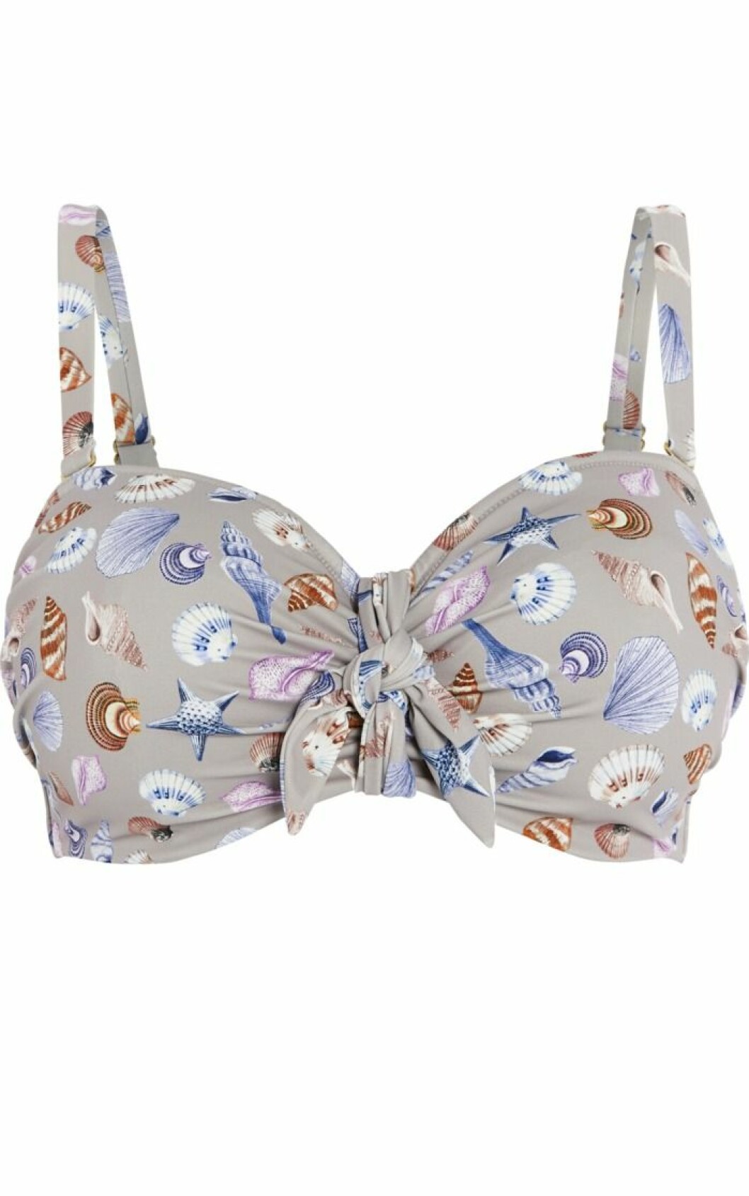 Bandeaubikini topp med beige snäckskalsmönster