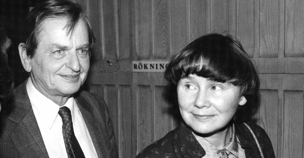 Paret Palme i december 1985, bara ett par månader före mordet. Olof Palme och Lisbeth Palme 1985