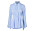 Ljusblå skjorta med markerad midja, långa vida ärmar och dold knäppning fram för dam från Wakakuu Icons