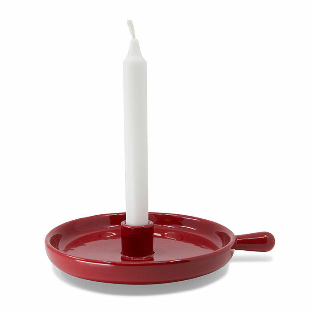 Röd ljusstake från Åhléns