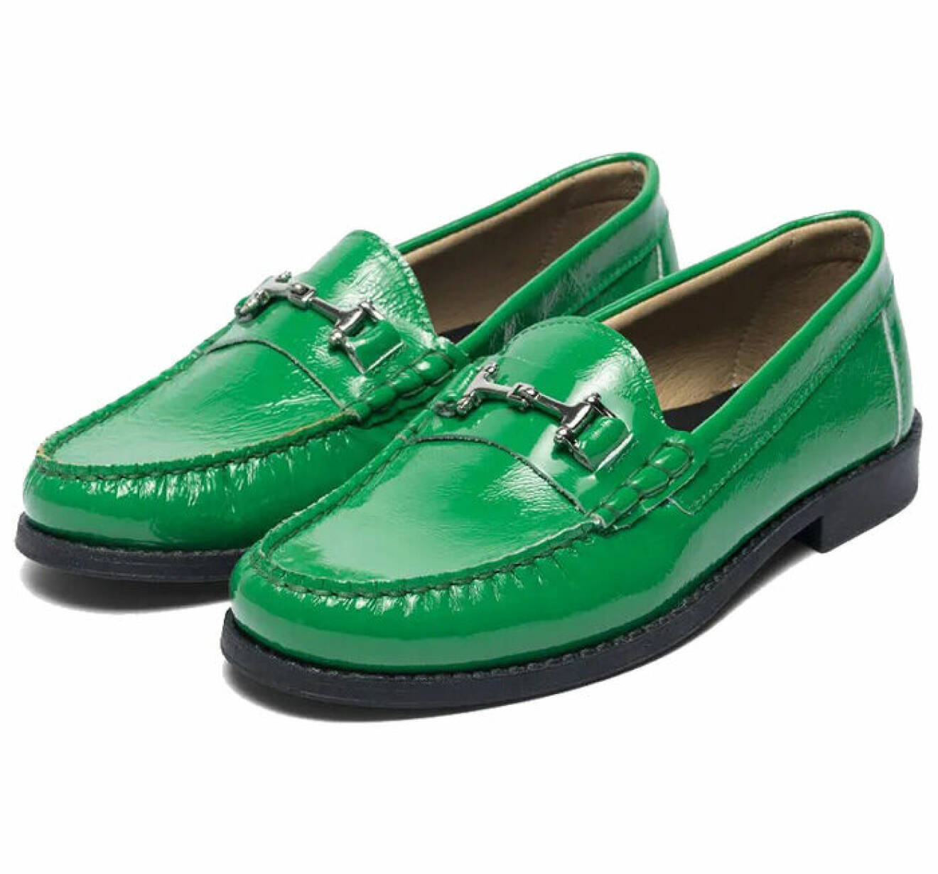 gröna loafers av lackat läder för dam från bianco