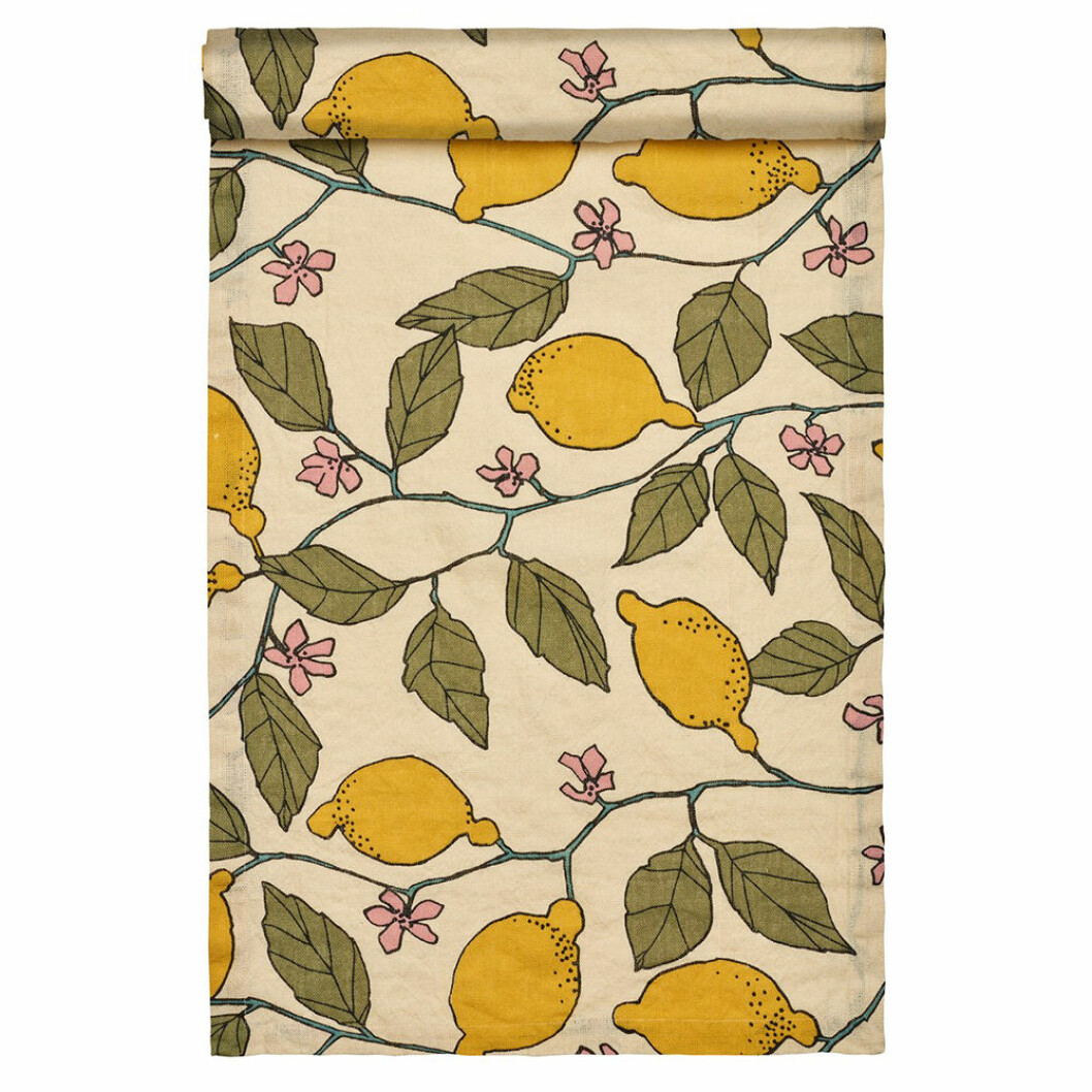Löpare med citronmönster från Linum Design