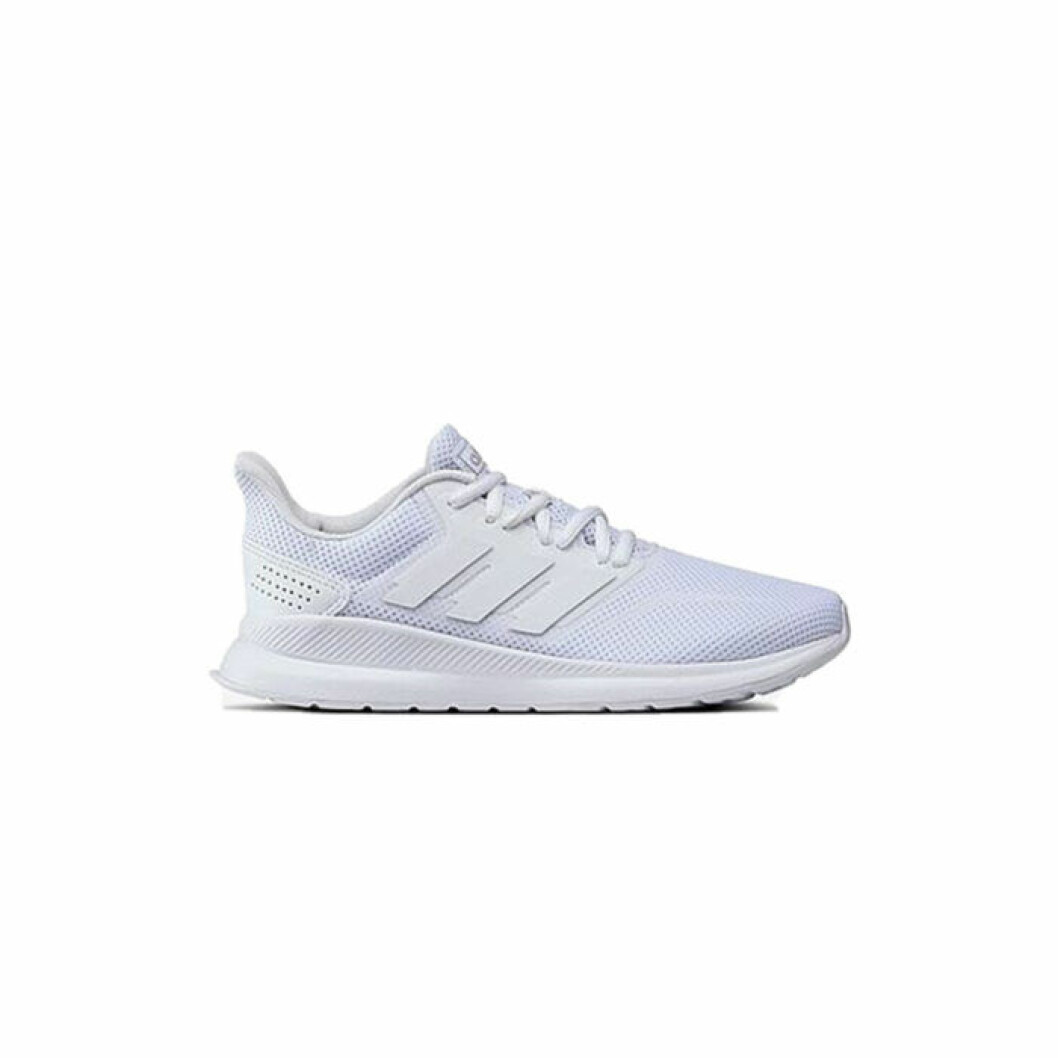 Löparskor från Adidas, <a href="http://www.awin1.com/cread.php?awinaffid=439045&awinmid=8905&clickref=loparskor&p=https%3A%2F%2Fwww.ellos.se%2Fadidas-sport-performance%2Floparskor-runfalcon%2F1532367-01" target="_blank" rel="noopener">499 kronor</a>. vit löparsko från ellos