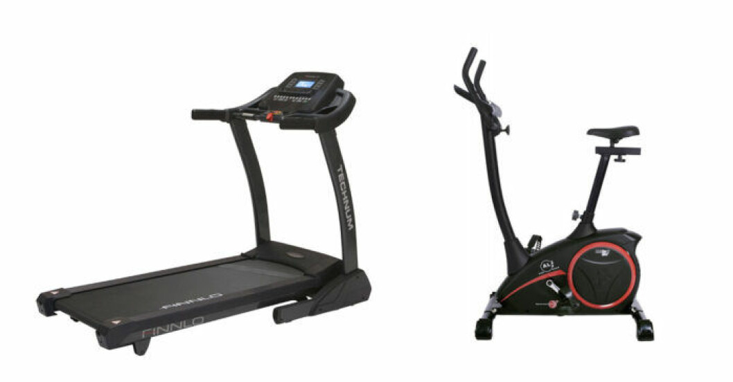 löpband och motionscykel för hemmabruk