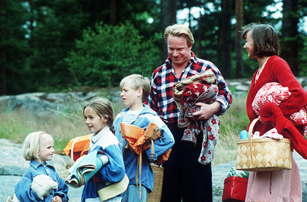 Hela familjen Nyman: Lotta, Mia-Maria, Jonas, pappa Stefan och mamma Doris. lotta på bråkmakargatan
