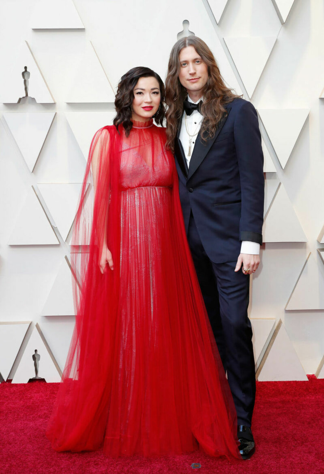 Ludwig Göransson och Serena McKinney. Ludwig Göransson och Serena McKinney på Oscarsgalan 2019