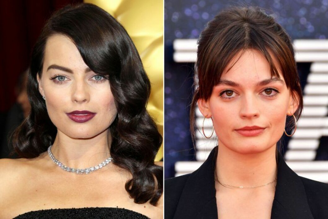 Margot Robbie t.v. och Emma Mackey t.h. Margot Robbie och Emma Mackey