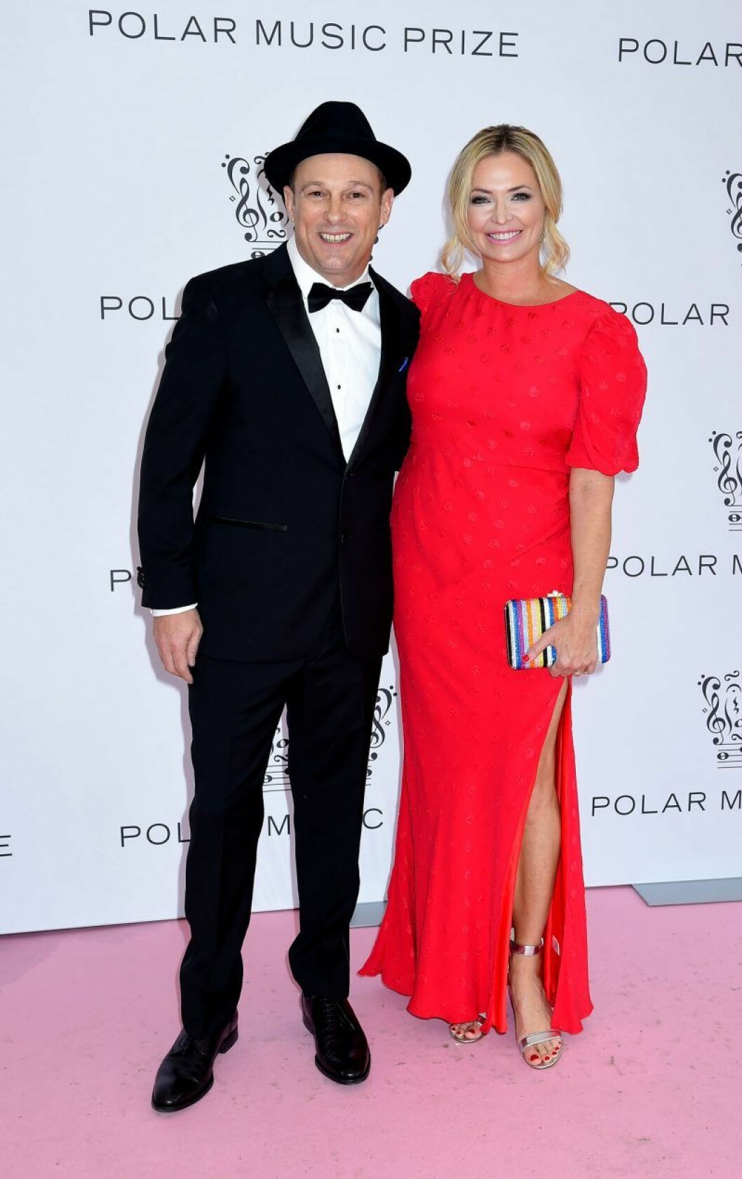 Mark Johnson och Whitney Kroenke, Palying for change. Mark Johnson och Whitney Kroenke, Palying for change, på rosa mattan på Polarpriset 2019