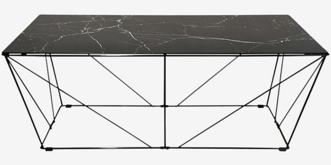 Soffbord med marmorfolierad glasskiva