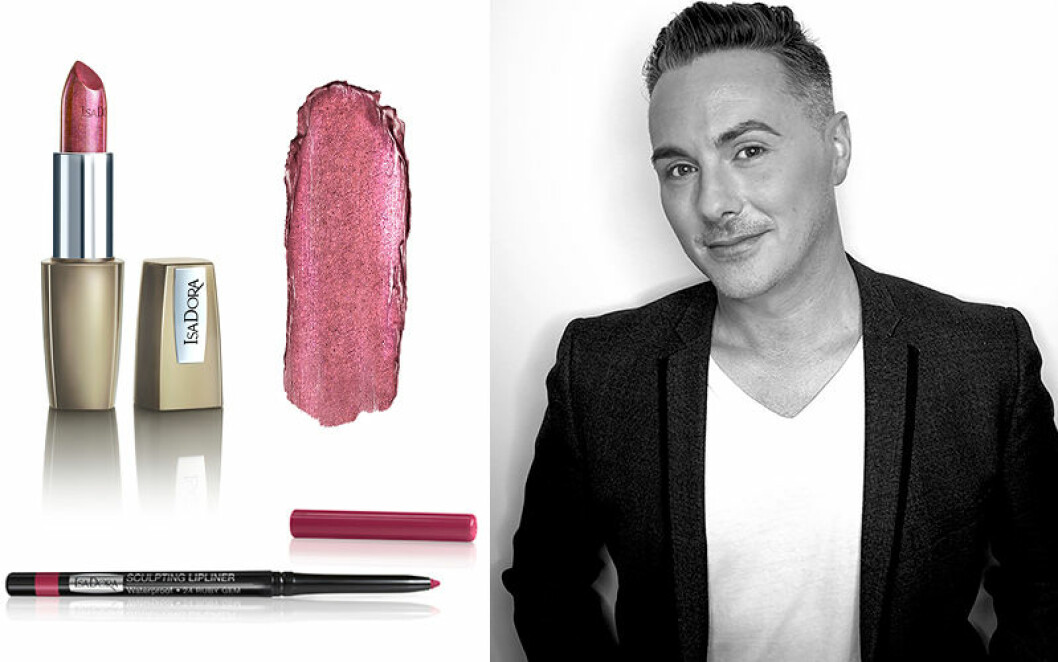 Perfect moisture lipstick Gorden edition, Sculpting lipliner Ruby gem från Isadora. martin jansson