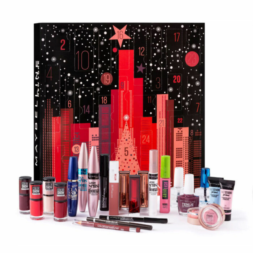 Adventskalender med smink från Maybelline. Maybelline adventskalender 2019