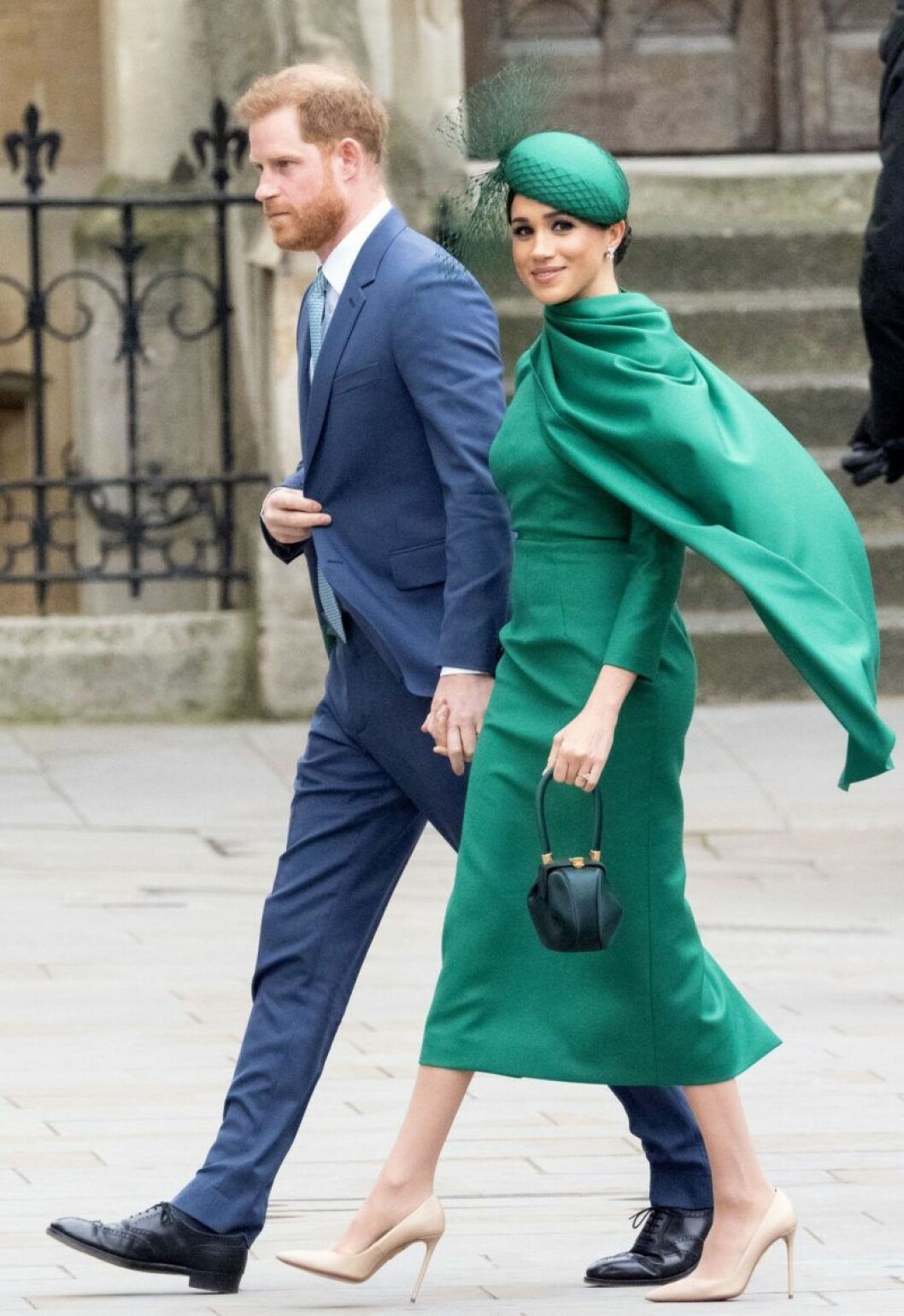Meghan Markle i grön klänning från Emilia Wickstead.