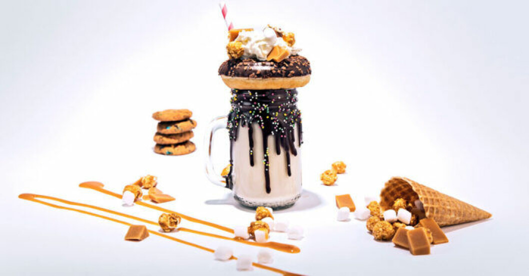 Freakigare shake får man leta efter. Freakshake med karamellsmak.