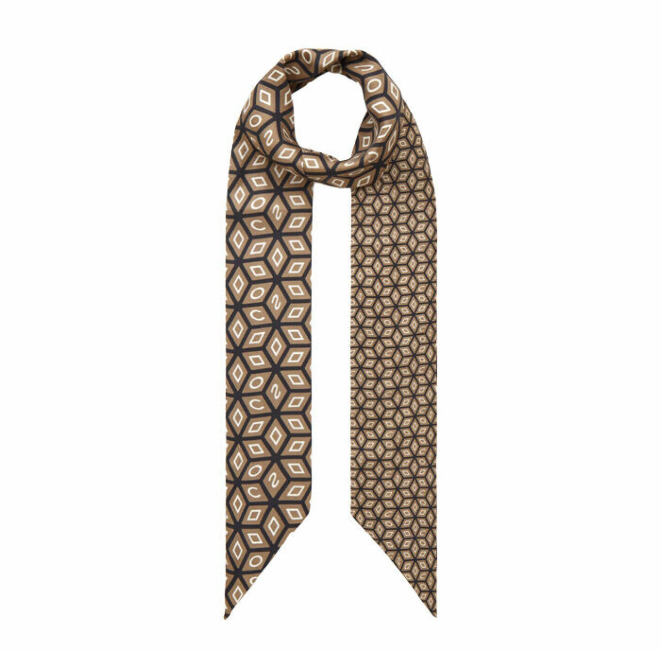 mönstrad scarf gjord i mullbärssiden från Cos