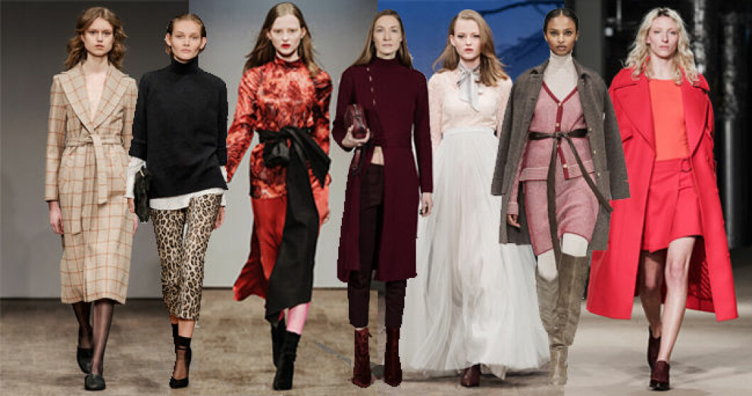 <em>Från vänster: Stylein, Hunkydory, Valerie, Dagmar, Ida Sjöstedt, Busnel och Rodebjer. Foto: Mathias Nordgren</em> ModeveckanSthlmAW17