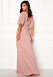 En bild på en långklänning med plisserad kjol från Moments New York. 