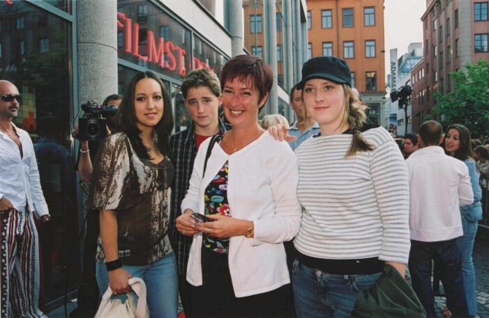 Mona Sahlin med barnen Ann-Sofie, Gustav och Jenny 2002.