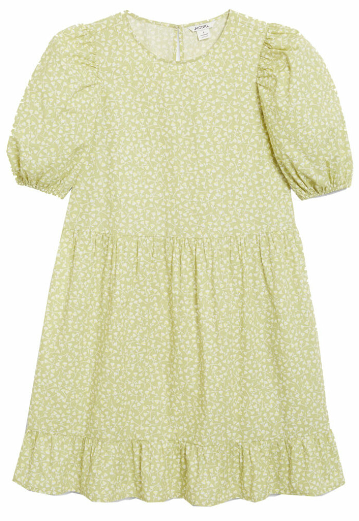 limegrön blommig klänning från monki