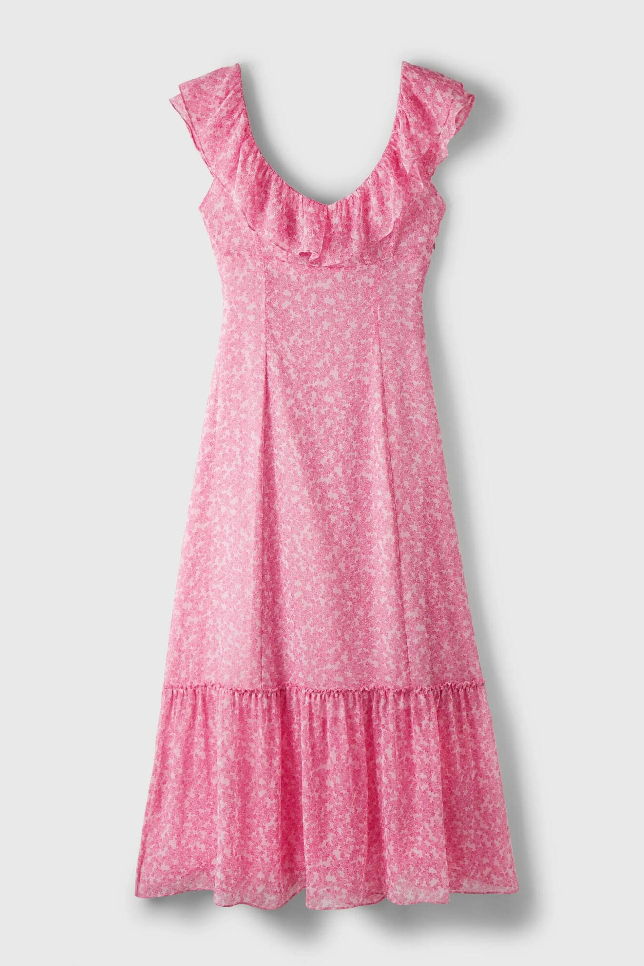 rosa klänning volanger från mq