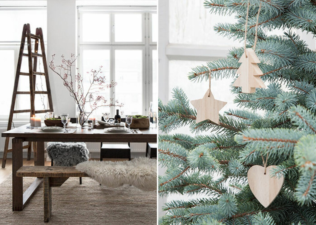 Foto till vänster: Anna Malmberg Styling: Pella Hedeby för <a href="http://livethemma.ikea.se/rustik-vinterdukning/" target="_blank" rel="noopener">Ikea Livet Hemma </a>Foto till höger: Granit Naturmaterial ger en rustik julkänsla till hemmet