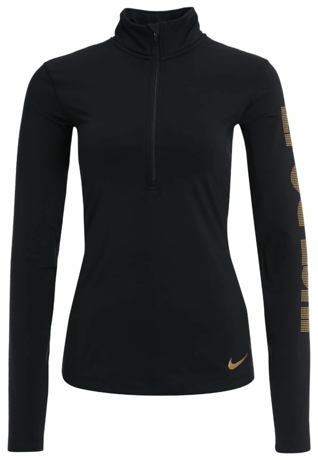 <a href="https://www.zalando.se/nike-performance-funktionstroeja-black-metallic-gold-n1241g014-q12.html">Funktionströja</a>, 599 kr, Nike/zalando.se. svart-tränings-tröja