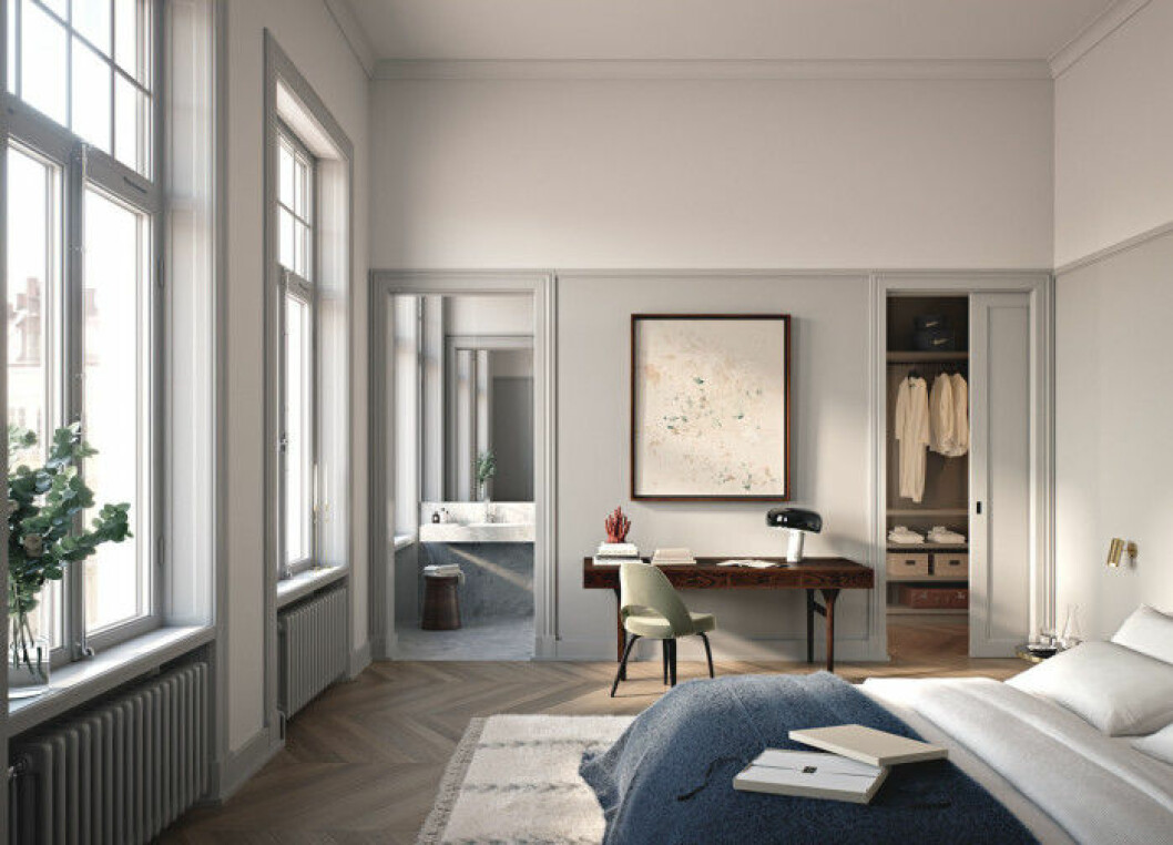 Foto: Oscar Properties. Nybrogatan 19, sovrum