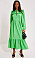 Grön lång klänning med volangdetalj
