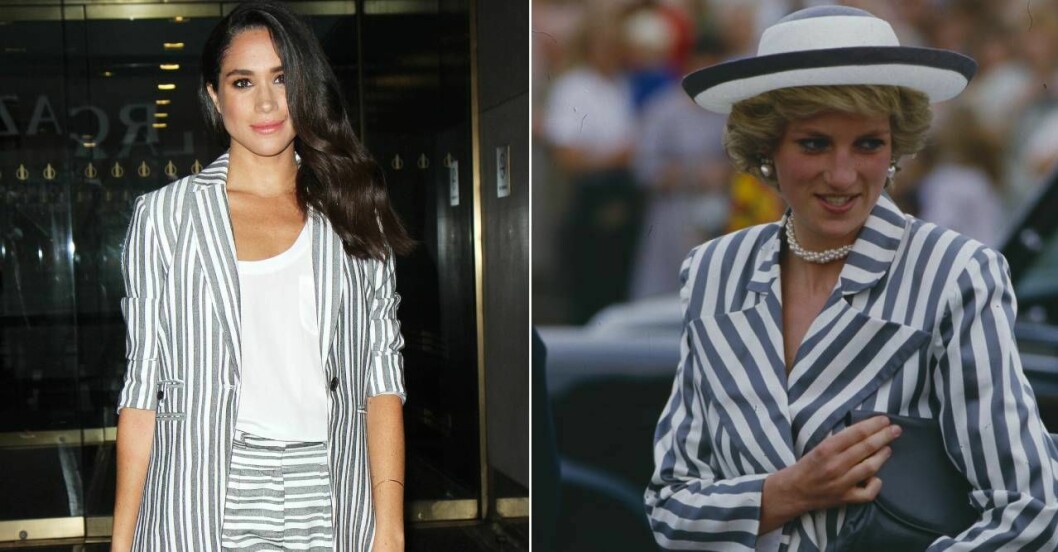 Meghan Markle och Diana i randigt