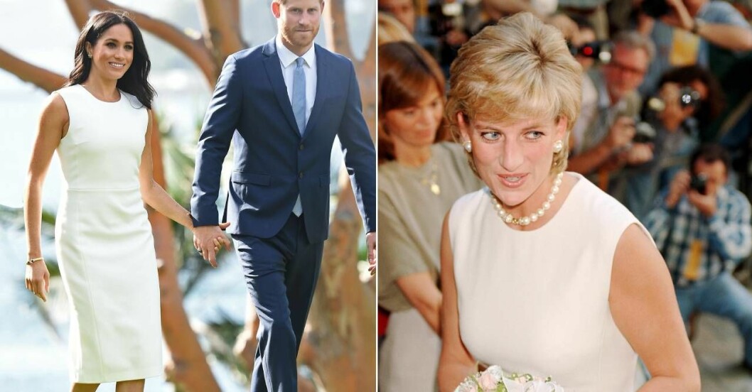 Meghan och Diana i vitt