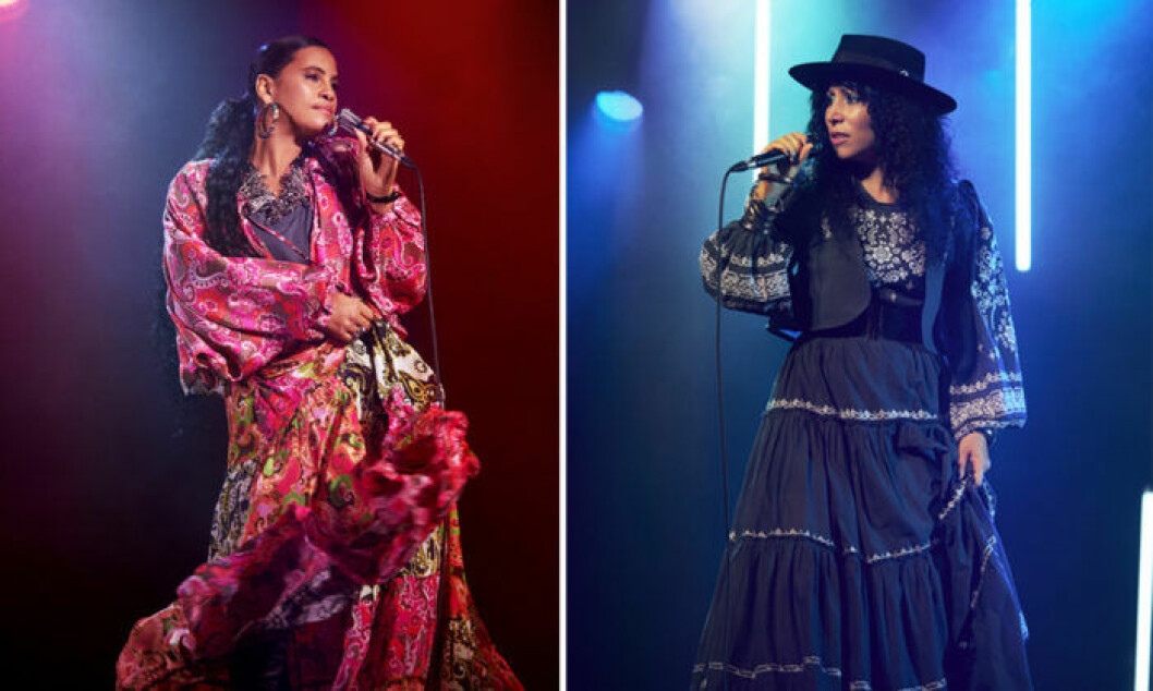 I samband med Internationella kvinnodagen auktionerar Odd Molly ut två unika showpieces som artisterna Neneh Cherry och Titiyo har burit. Pengarna går till Kvinna till Kvinna. Foto: Odd Molly Neneh Cherry och Titiyo i två showpeices från Odd Molly