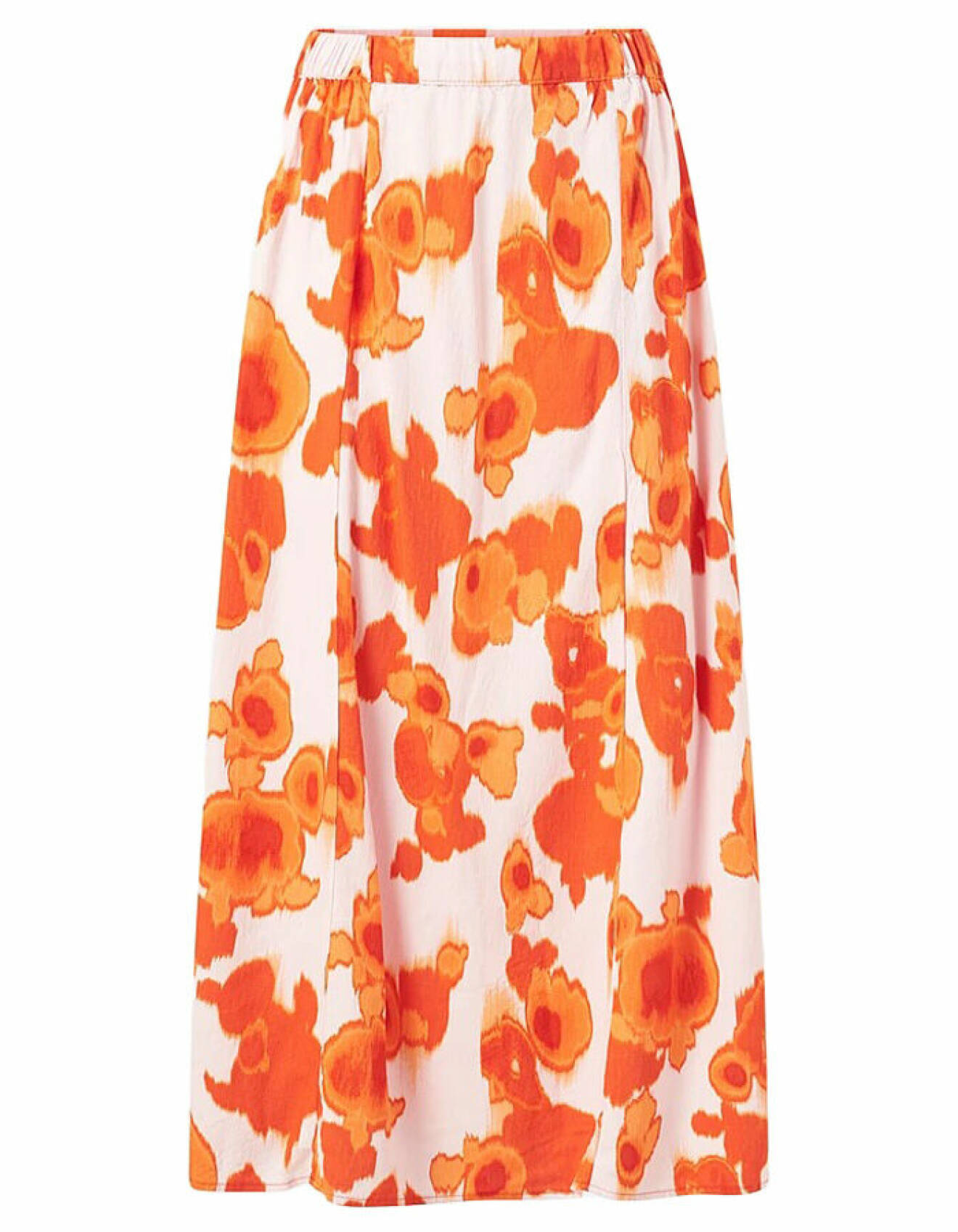 orange mönstrad kjol från selected femme