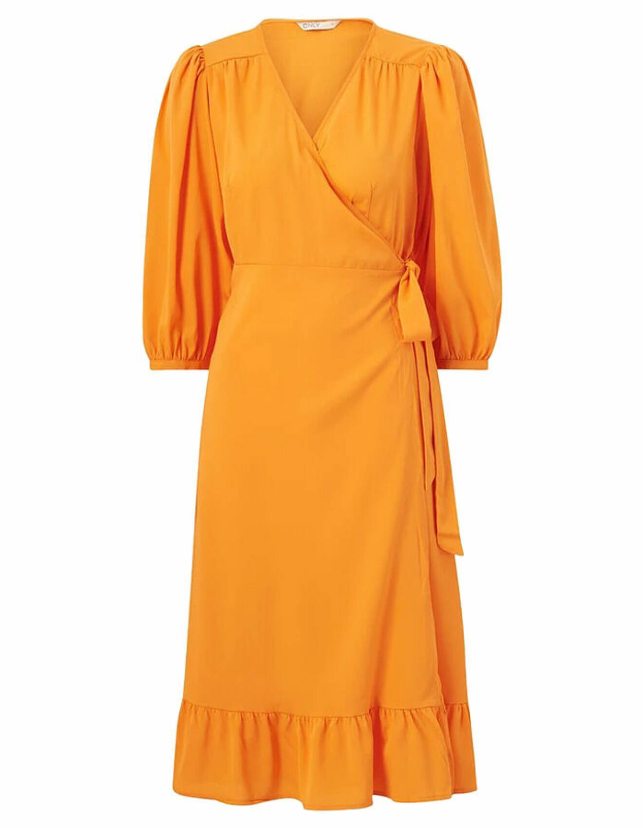 orange omlottklänning för dam från only
