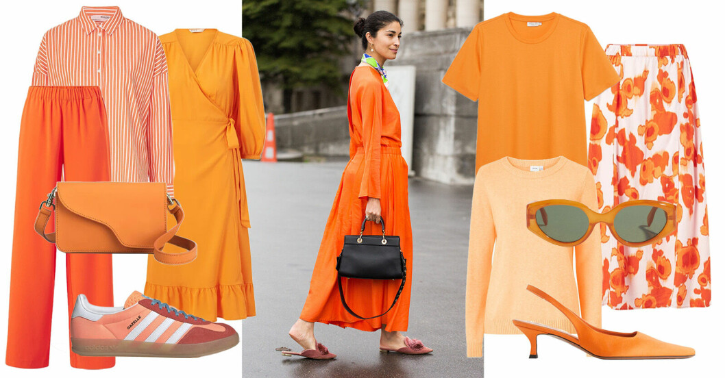 Orange plagg accessoarer dam