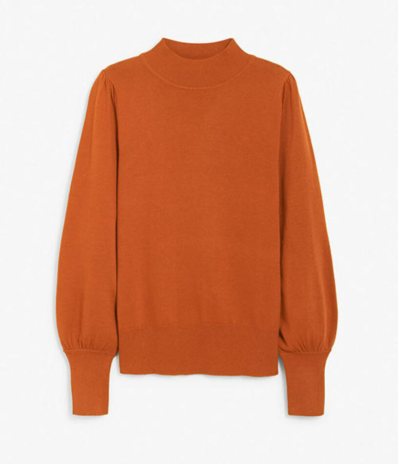 Orange polotröja med puffärm från KappAhl