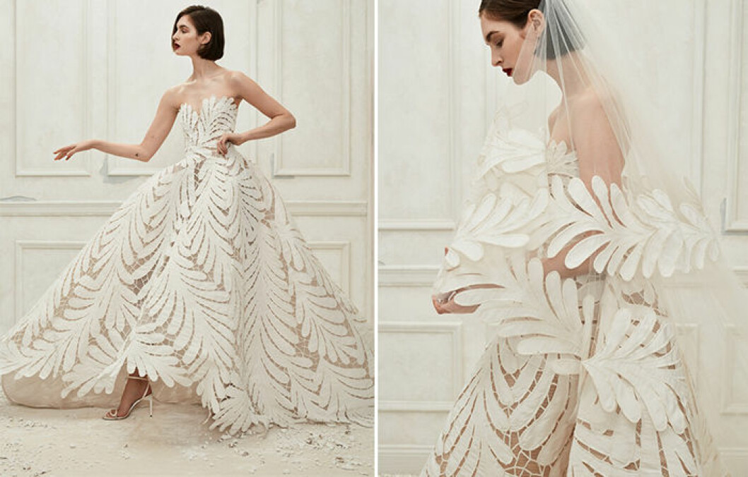 Första looken i Oscar de la Rentas senaste bröllopskollektion