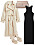 Outfit för fest och helgen med svart klänning, beige trenchcoat, beige väska och beige remsandaletter med strass
