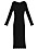 tidlös, stilren svart klänning i rak passform med v-ringad hals.