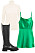 outfit med kort grön klänning, vit polotröja och stövlar