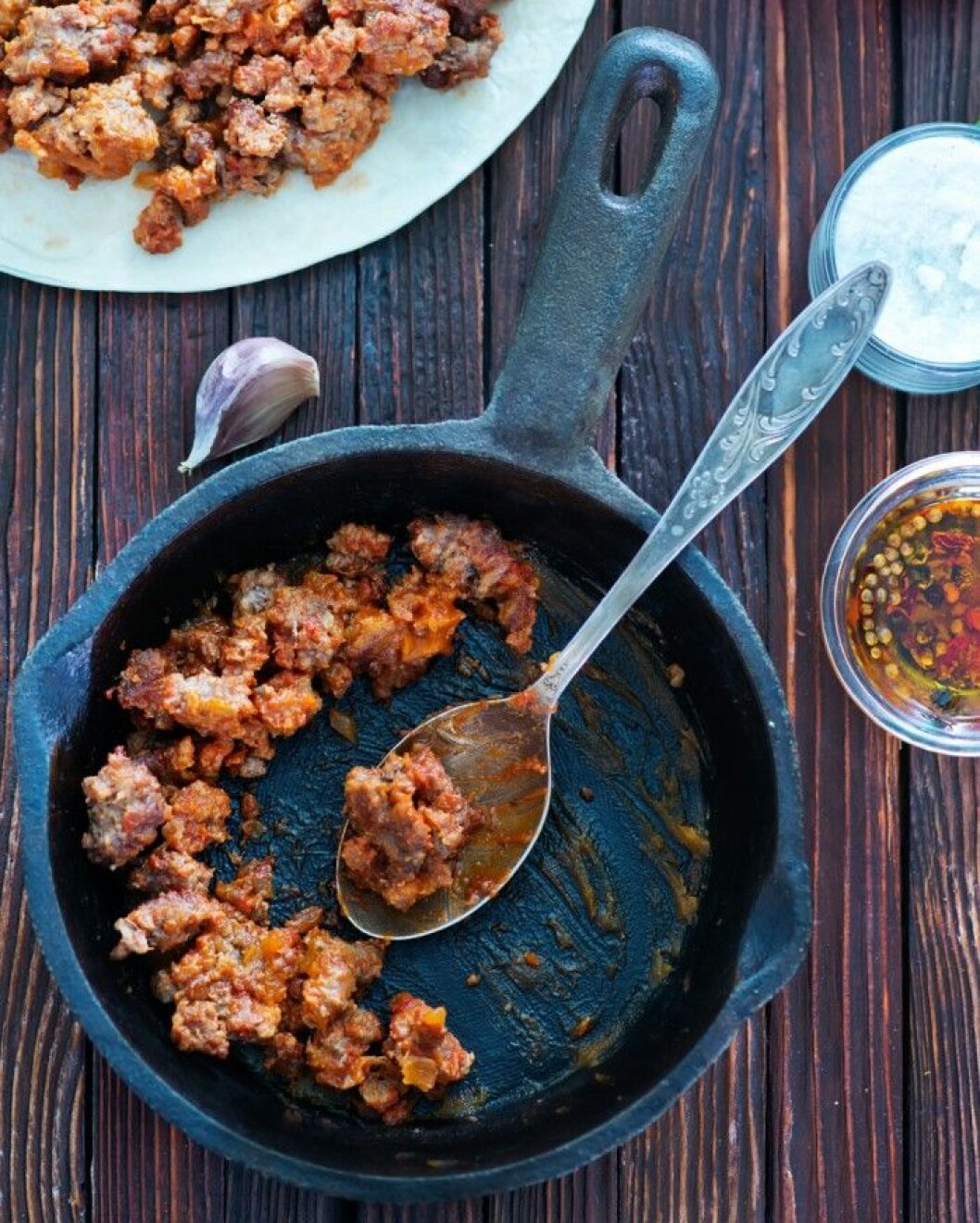 stekpanna med köttfärs