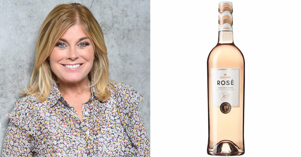 Pernilla Wahlgren och en flaska rose