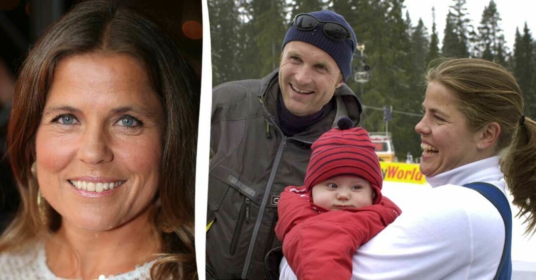 Pernilla Wiberg med barn och man