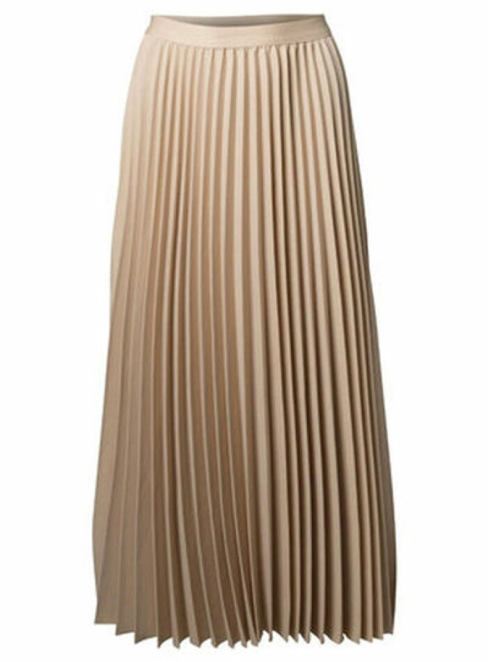 plisserad kjol beige